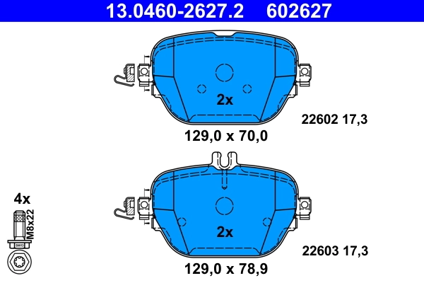 Brake Pad Set, disc brake 13.0460-2627.2