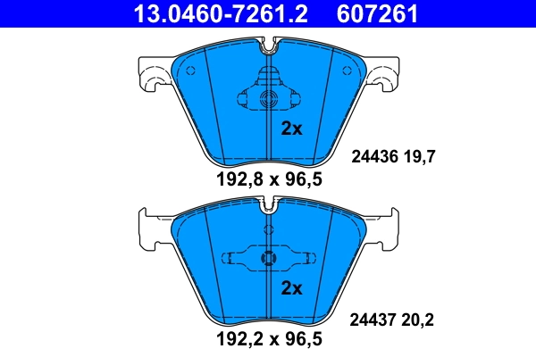 Brake Pad Set, disc brake 13.0460-7261.2