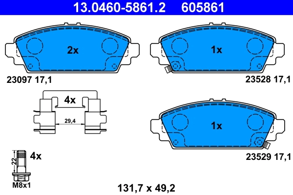 Brake Pad Set, disc brake 13.0460-5861.2