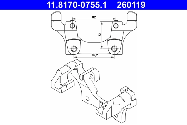 Bracket, brake caliper 11.8170-0755.1