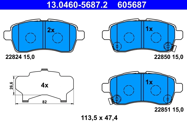 Brake Pad Set, disc brake 13.0460-5687.2