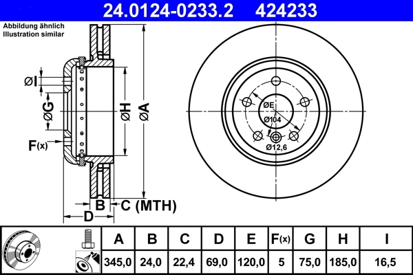 Brake Disc 24.0124-0233.2
