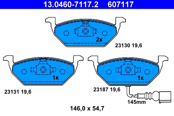 Brake Pad Set, disc brake 13.0460-7117.2