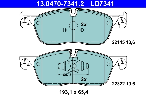Brake Pad Set, disc brake ATE Ceramic 13.0470-7341.2