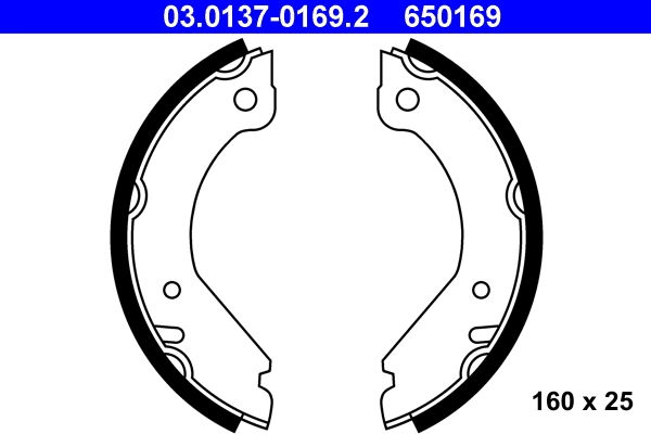 Brake Shoe Set, parking brake 03.0137-0169.2