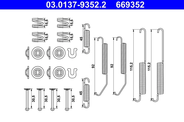 Accessory Kit, brake shoes 03.0137-9352.2