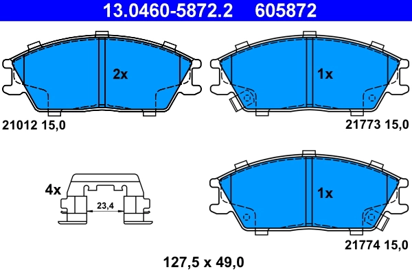 Brake Pad Set, disc brake 13.0460-5872.2