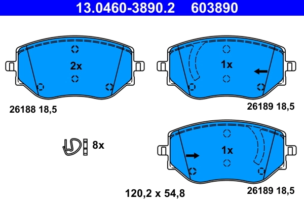 Brake Pad Set, disc brake 13.0460-3890.2