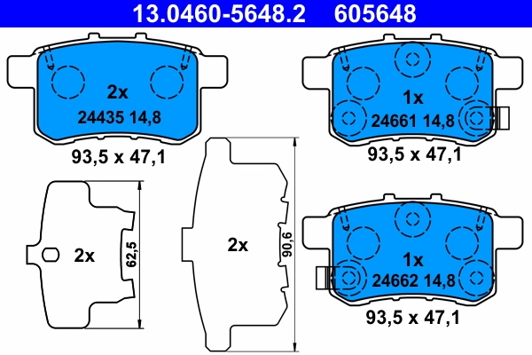 Brake Pad Set, disc brake 13.0460-5648.2