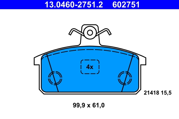 Brake Pad Set, disc brake 13.0460-2751.2