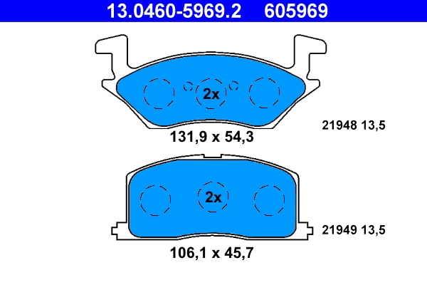 Brake Pad Set, disc brake 13.0460-5969.2