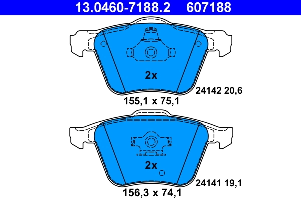 Brake Pad Set, disc brake 13.0460-7188.2
