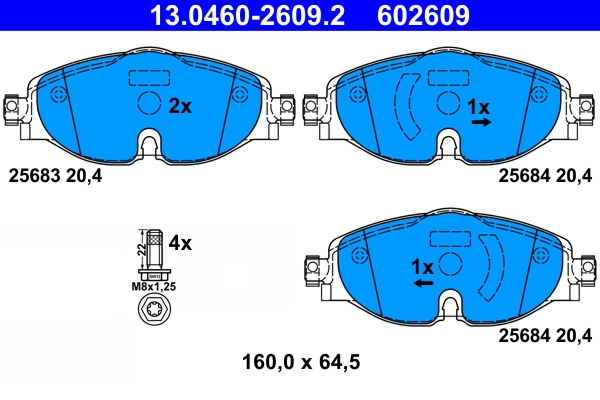Brake Pad Set, disc brake 13.0460-2609.2