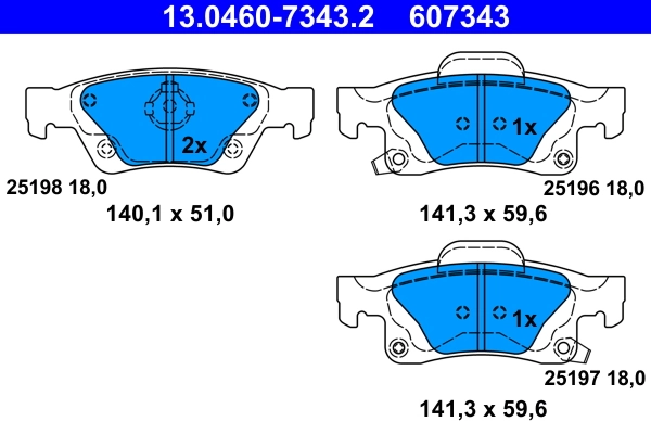 Brake Pad Set, disc brake 13.0460-7343.2