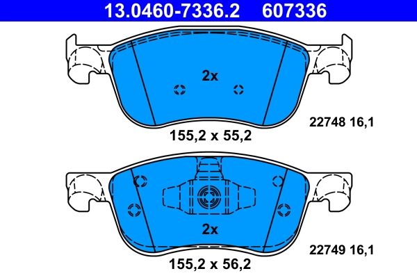 Brake Pad Set, disc brake 13.0460-7336.2