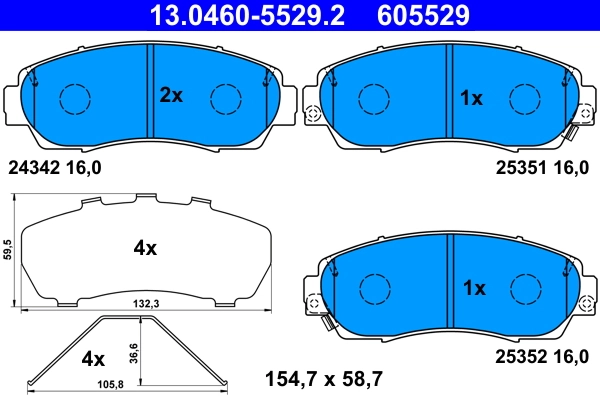 Brake Pad Set, disc brake 13.0460-5529.2
