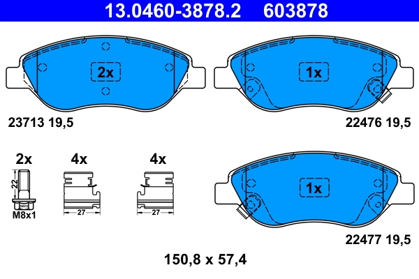 Brake Pad Set, disc brake 13.0460-3878.2