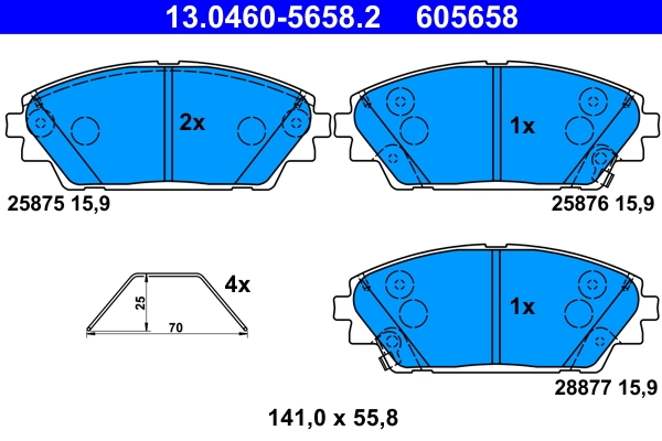 Brake Pad Set, disc brake 13.0460-5658.2