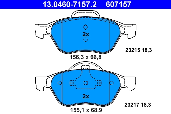 Brake Pad Set, disc brake 13.0460-7157.2