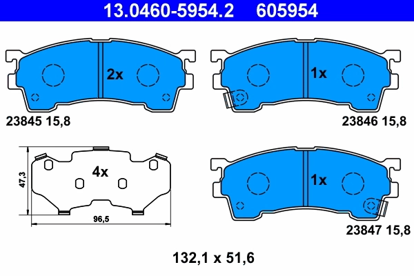 Brake Pad Set, disc brake 13.0460-5954.2