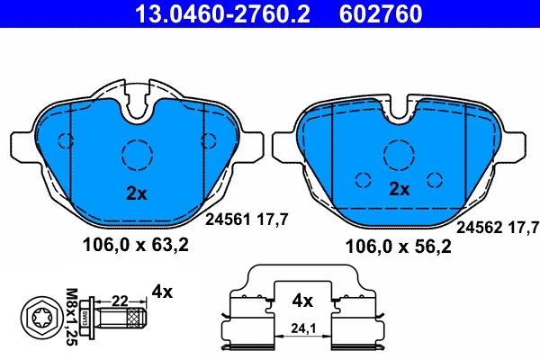 Brake Pad Set, disc brake 13.0460-2760.2