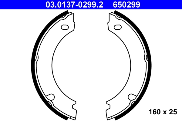 Brake Shoe Set, parking brake 03.0137-0299.2