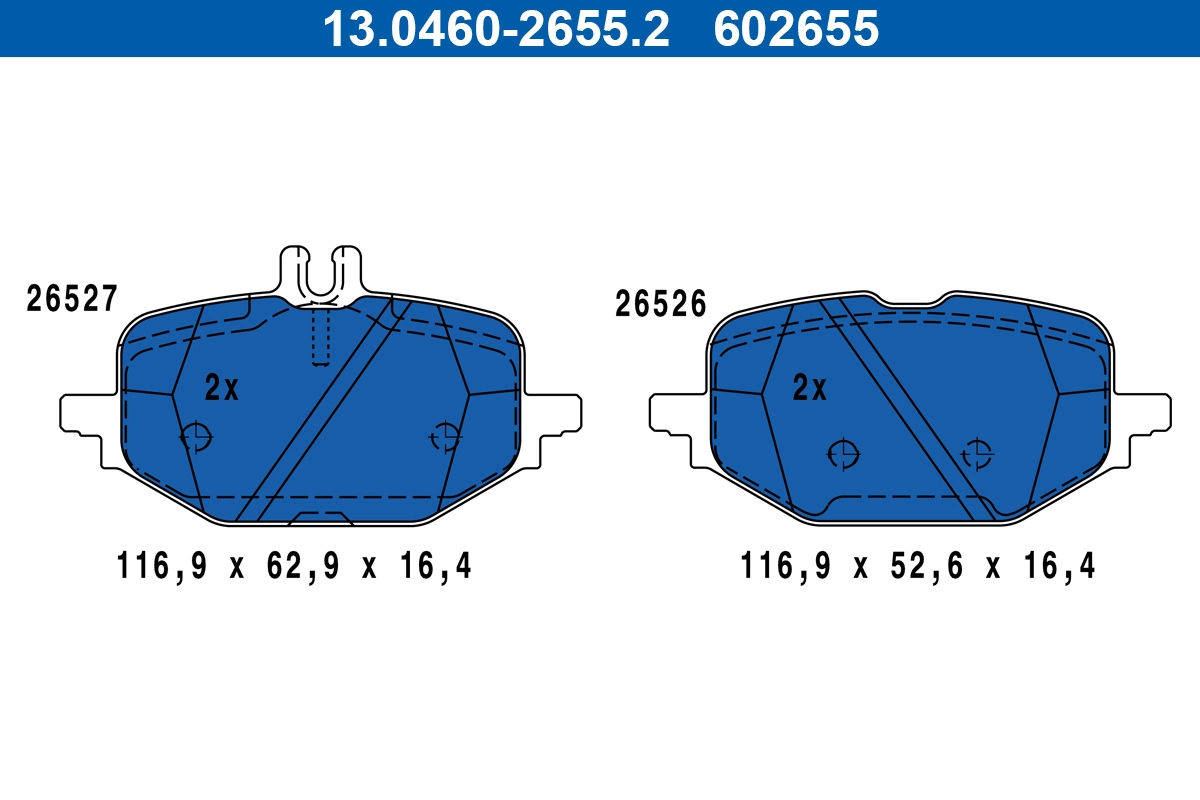 Brake Pad Set, disc brake 13.0460-2655.2