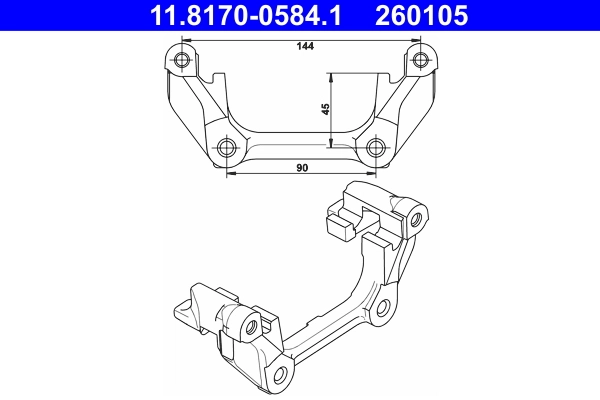 Bracket, brake caliper 11.8170-0584.1