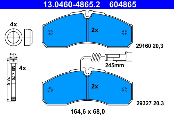 Brake Pad Set, disc brake 13.0460-4865.2