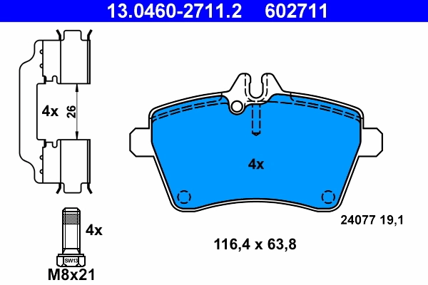 Brake Pad Set, disc brake 13.0460-2711.2