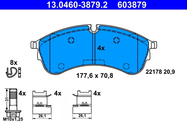 Brake Pad Set, disc brake 13.0460-3879.2
