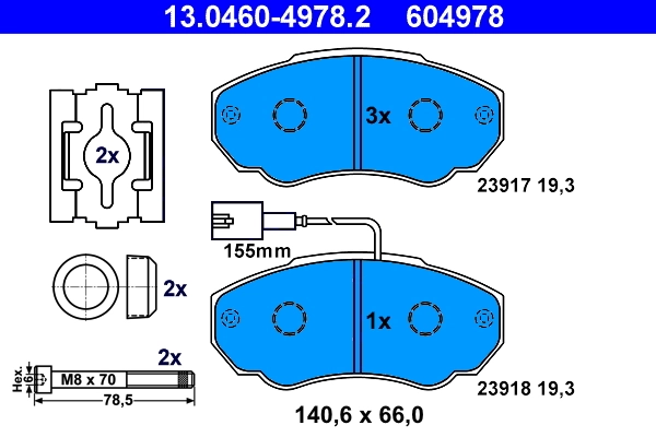 Brake Pad Set, disc brake 13.0460-4978.2