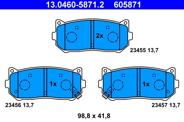 Brake Pad Set, disc brake 13.0460-5871.2