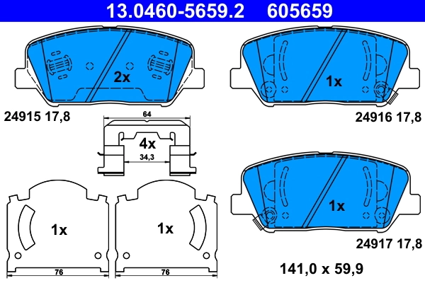 Brake Pad Set, disc brake 13.0460-5659.2