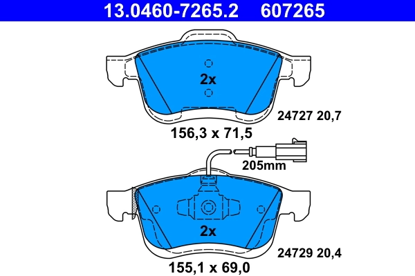 Brake Pad Set, disc brake 13.0460-7265.2