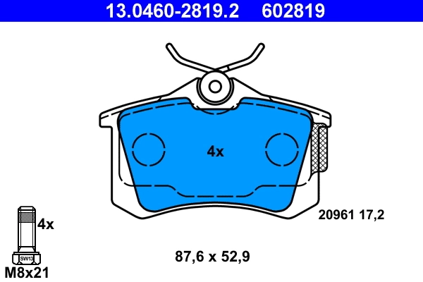 Brake Pad Set, disc brake 13.0460-2819.2