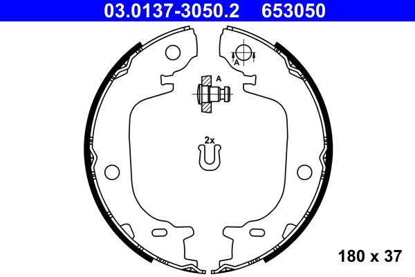 Brake Shoe Set, parking brake 03.0137-3050.2