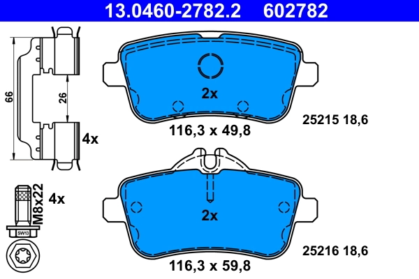Brake Pad Set, disc brake 13.0460-2782.2