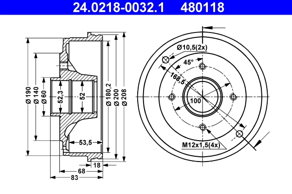 Brake Drum 24.0218-0032.1