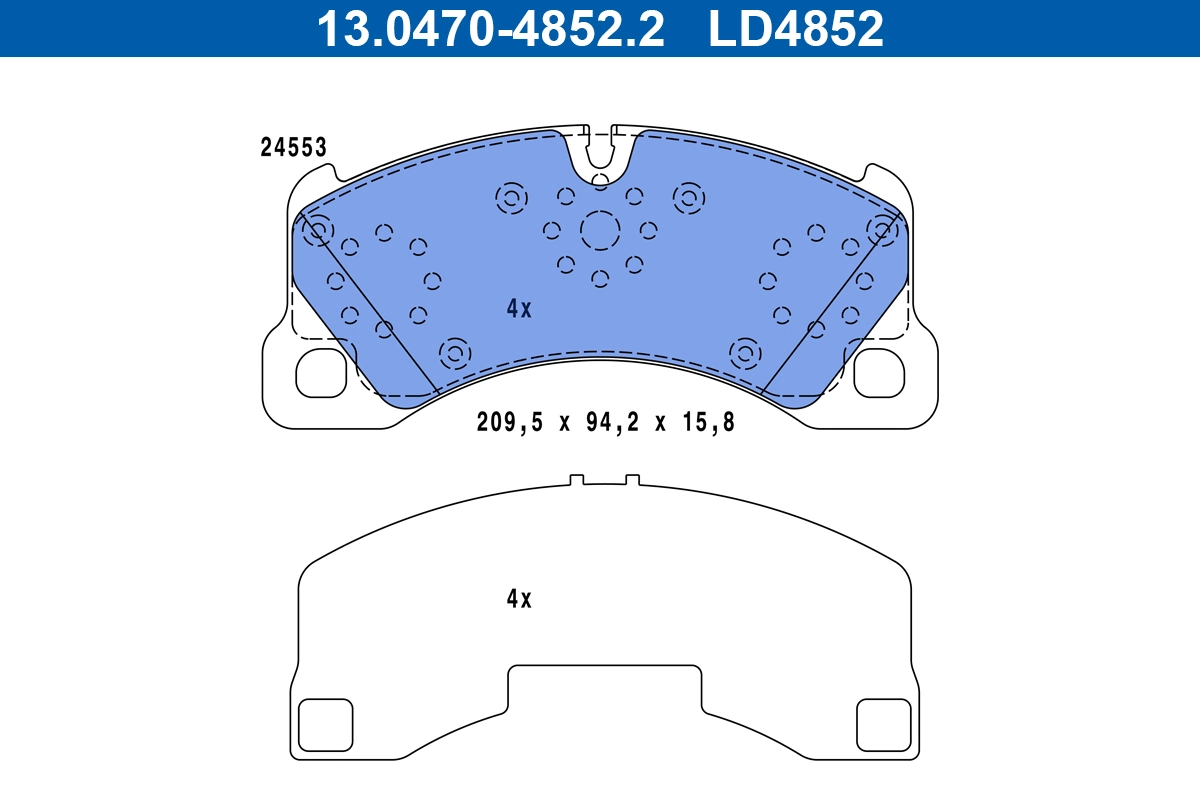Brake Pad Set, disc brake ATE Ceramic 13.0470-4852.2