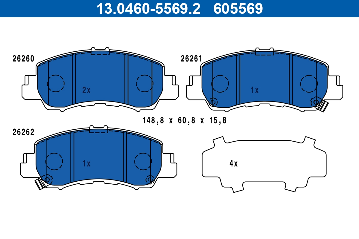 Brake Pad Set, disc brake 13.0460-5569.2