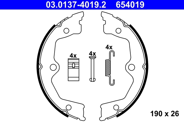 Brake Shoe Set, parking brake 03.0137-4019.2