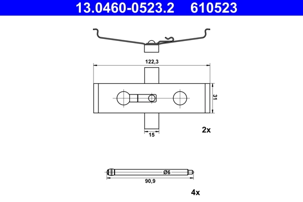 Accessory Kit, disc brake pad 13.0460-0523.2
