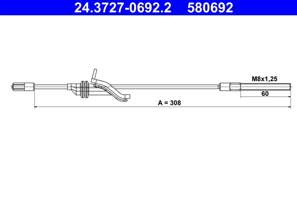 Cable Pull, parking brake 24.3727-0692.2