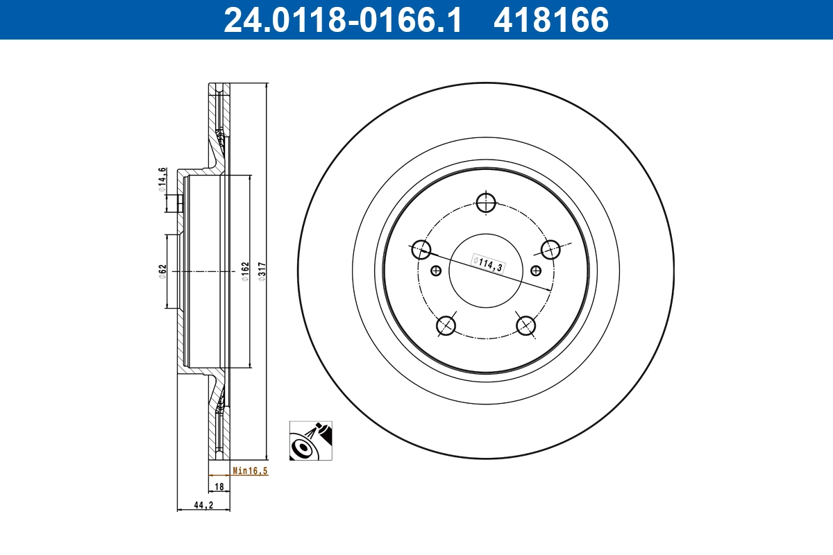 Brake Disc 24.0118-0166.1
