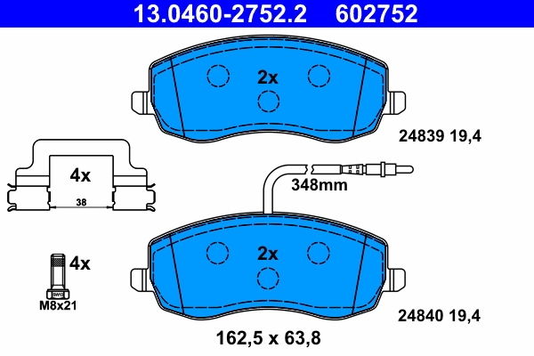 Brake Pad Set, disc brake 13.0460-2752.2
