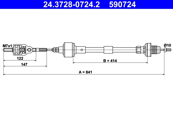 Cable Pull, clutch control 24.3728-0724.2