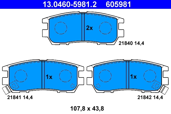 Brake Pad Set, disc brake 13.0460-5981.2