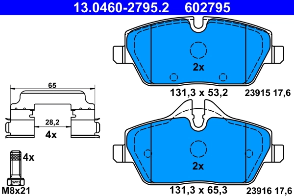 Brake Pad Set, disc brake 13.0460-2795.2