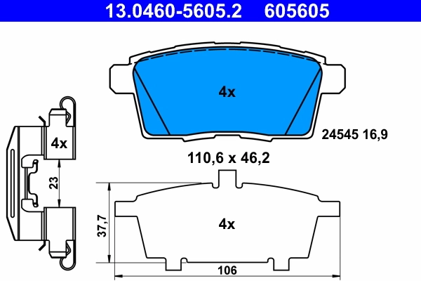 Brake Pad Set, disc brake 13.0460-5605.2